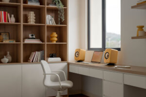 Foto © KEF | KEF LSX II Amber Haze und KEF LSX II Cotton White